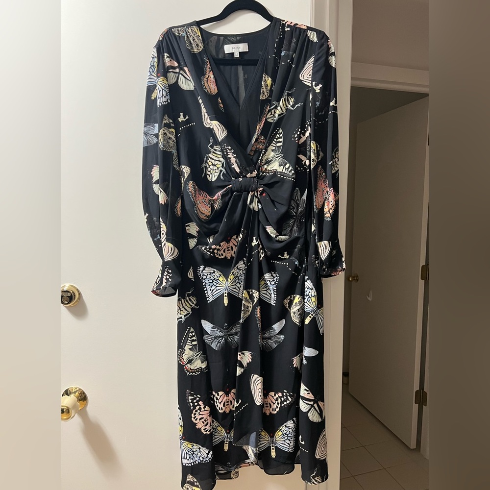 reiss butterfly long sleeve dress